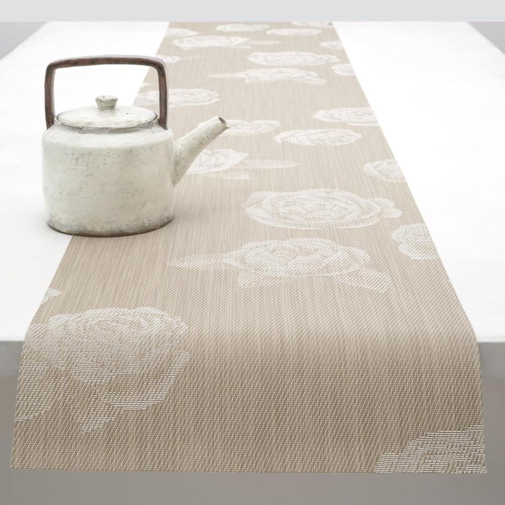 imageMartha by Martha Stewart Chilewich Rosette 14x72 Table Runner in FlaxFlax