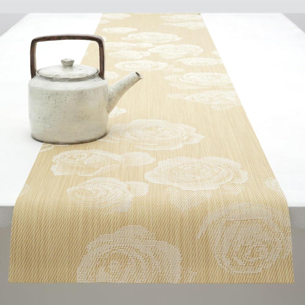 imageMartha by Martha Stewart Chilewich Rosette 14x72 Table Runner in FlaxWheat