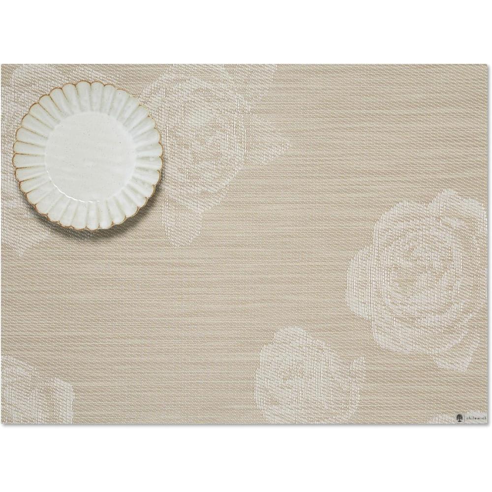 imageMartha by Martha Stewart Chilewich Rosette Placemats in Abalone Set of 4 Easy Care Woven Tabletop Textiles IndoorOutdoor 185quot x 135quot RectangleFlax