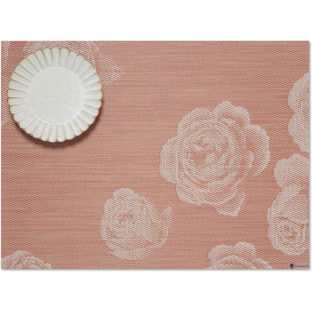 imageMartha by Martha Stewart Chilewich Rosette Placemats in Abalone Set of 4 Easy Care Woven Tabletop Textiles IndoorOutdoor 185quot x 135quot RectangleBurnt Coral