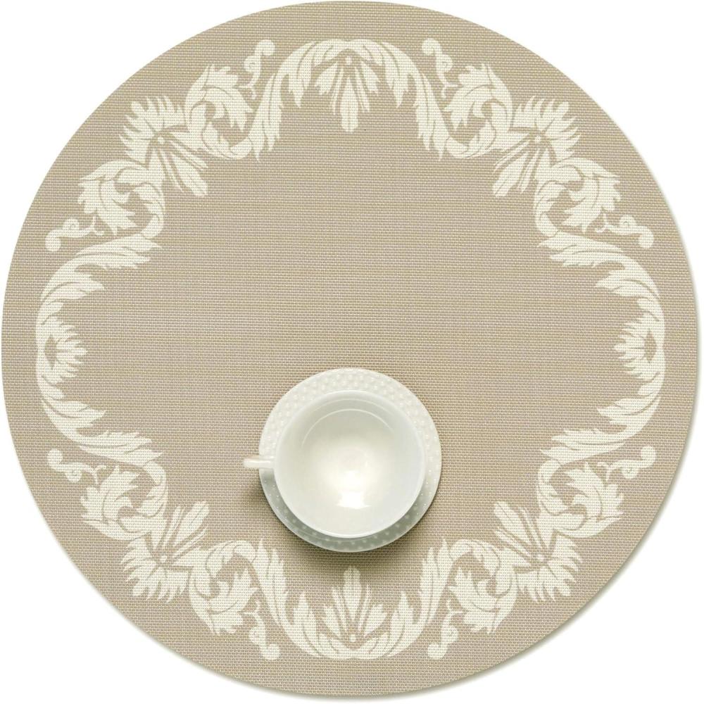 imageMartha by Martha Stewart Chilewich Scroll Round Set of 4 Placemats in Burnt CoralFlax