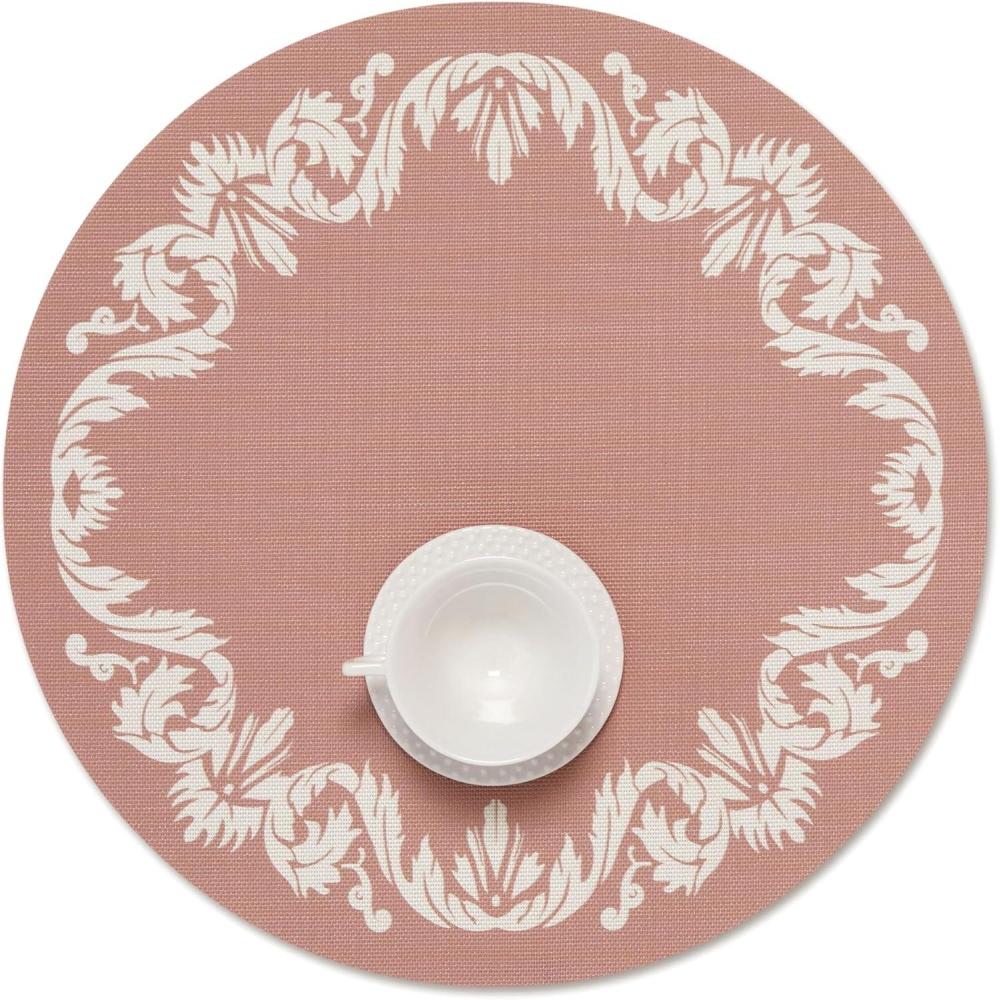 imageMartha by Martha Stewart Chilewich Scroll Round Set of 4 Placemats in WheatBurnt Coral