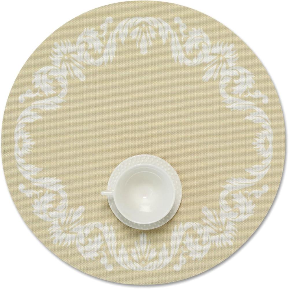 imageMartha by Martha Stewart Chilewich Scroll Round Set of 4 Placemats in WheatWheat