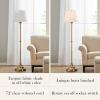 Hampton Hill Classic Floor Lamp for Bedroom, Traditional Standing Lamp for Living Room, Off-White Empire Shade, Polarized Plug, Clear Cable, Tall Iron Frame, Office Room Lamp-Antique Brass Aelorian