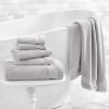MARTHA STEWART 100% Cotton Bath Towels Set Of 6 Piece, 2 Bath Towels, 2 Hand Towels, 2 Washcloths, Quick Dry Towels, Soft & Absorbent, Bathroom Essentials, Light Gray(Light Gray)