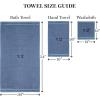 MARTHA STEWART 100% Cotton Bath Towels Set Of 6 Piece, 2 Bath Towels, 2 Hand Towels, 2 Washcloths, Quick Dry Towels, Soft & Absorbent, Bathroom Essentials, Light Gray(Textured Blue)