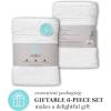 MARTHA STEWART 100% Cotton Bath Towels Set Of 6 Piece, 2 Bath Towels, 2 Hand Towels, 2 Washcloths, Quick Dry Towels, Soft & Absorbent, Bathroom Essentials, Light Gray(New White)