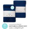 MARTHA STEWART 100% Cotton Bath Towels Set Of 6 Piece, 2 Bath Towels, 2 Hand Towels, 2 Washcloths, Quick Dry Towels, Soft & Absorbent, Bathroom Essentials, Light Gray(Navy)
