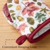 MARTHA STEWART Autumn Harvest Pumpkins Mini Oven Mitt 2-Pack Set, 100% Cotton with Decorative Non-Slip Silicone Grip, Heat Resistant, Orange/Green/Ivory, 5.5″X8″(Red/Green/Tan)