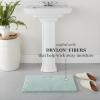 MARTHA STEWART Drylon Microfiber Bath Rug – 1 Piece, Ultra Soft Plush, Non-Slip, Thick, Washable Bathroom Rugs, Home Decor Accessories, Household Essentials, Large Bath Mat, 21″ x 34″​, Navy Blue(Aqua)