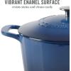 MARTHA STEWART Gatwick 7 QT Enamel Cast Iron Dutch Oven Pot with Lid, Martha Blue(Classic Blue)