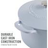 MARTHA STEWART Gatwick 7 QT Enamel Cast Iron Dutch Oven Pot with Lid, Martha Blue(Lavender)