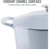 MARTHA STEWART Gatwick 7 QT Enamel Cast Iron Dutch Oven Pot with Lid, Martha Blue(Lavender)