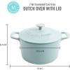 MARTHA STEWART Gatwick 7 QT Enamel Cast Iron Dutch Oven Pot with Lid, Martha Blue(Martha Blue)