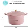 MARTHA STEWART Gatwick 7 QT Enamel Cast Iron Dutch Oven Pot with Lid, Martha Blue(Pink)