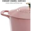 MARTHA STEWART Gatwick 7 QT Enamel Cast Iron Dutch Oven Pot with Lid, Martha Blue(Pink)