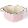 MARTHA STEWART Gatwick 7 QT Enamel Cast Iron Dutch Oven Pot with Lid, Martha Blue(Pink (Heart Shaped))