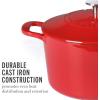 MARTHA STEWART Gatwick 7 QT Enamel Cast Iron Dutch Oven Pot with Lid, Martha Blue(Red)