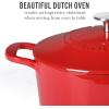 MARTHA STEWART Gatwick 7 QT Enamel Cast Iron Dutch Oven Pot with Lid, Martha Blue(Red)