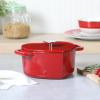 MARTHA STEWART Gatwick 7 QT Enamel Cast Iron Dutch Oven Pot with Lid, Martha Blue(Red (Heart Shaped))