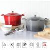 MARTHA STEWART Gatwick 7 QT Enamel Cast Iron Dutch Oven Pot with Lid, Martha Blue(Red Ombre)