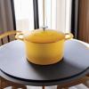 MARTHA STEWART Gatwick 7 QT Enamel Cast Iron Dutch Oven Pot with Lid, Martha Blue(Yellow)