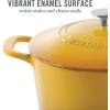 MARTHA STEWART Gatwick 7 QT Enamel Cast Iron Dutch Oven Pot with Lid, Martha Blue(Yellow)
