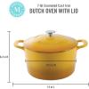 MARTHA STEWART Gatwick 7 QT Enamel Cast Iron Dutch Oven Pot with Lid, Martha Blue(Yellow)