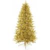 MARTHA STEWART Gold Tinsel Pre-Lit Artificial Christmas Tree, 7 Feet, Clear White Lights (BTIPI1)(Gold)