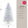 MARTHA STEWART Gold Tinsel Pre-Lit Artificial Christmas Tree, 7 Feet, Clear White Lights (BTIPI1)(Silver / Clear Lights)