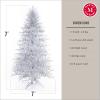 MARTHA STEWART Gold Tinsel Pre-Lit Artificial Christmas Tree, 7 Feet, Clear White Lights (BTIPI1)(Silver / Colored Lights)