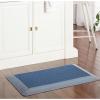 MARTHA STEWART Mira Modern Heathered Solid Anti-Fatigue Air-Infused Kitchen Mat, Brown, 19.6″x32″(Navy Blue)