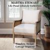 MARTHA STEWART Morgan Accent Chair for Living Room Lily Pond Collection, Solid Wood Frame, Upholstered Seat Removable Backrest, Cottage Accent Armchair Coastal Furniture Decor, 28″W Reclaimed Natural(Reclaimed Natural)