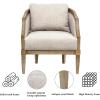 MARTHA STEWART Morgan Accent Chair for Living Room Lily Pond Collection, Solid Wood Frame, Upholstered Seat Removable Backrest, Cottage Accent Armchair Coastal Furniture Decor, 28″W Reclaimed Natural(Natural)