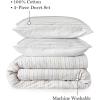 MARTHA STEWART Natalie King Size Duvet, 3 Piece Set-1 Duvet Cover, 2 Pillow Shams, Crinkle Velvet Texture, Soft & Royal, Machine Wash, 104″x92″ with Button Closure, Champagne(Grey & Oat)
