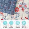MARTHA STEWART Twin Size Quilt Bedding Set – 2 Piece, Soft Washed Microfiber, Printed Bedspread, Reversible, All Season, 1 Quilt, 1 Standard Pillow Sham, Blue, White & Red, Painted Floral Print(Nadine Painted Jacobean)