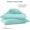 MARTHA STEWART Ultra Soft Brushed and Washed Microfiber 4 Piece Sheet Set, Easy Care, Comfy Bed Sheets with Deep Pocket, 1 Flat Sheet, 1 Fitted Sheet, 2 Std. Pillowcases, Queen Size, Navy Blue(Blue Tint)