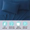 MARTHA STEWART Ultra Soft Brushed and Washed Microfiber 4 Piece Sheet Set, Easy Care, Comfy Bed Sheets with Deep Pocket, 1 Flat Sheet, 1 Fitted Sheet, 2 Std. Pillowcases, Queen Size, Navy Blue(Navy Peony)