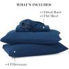 MARTHA STEWART Ultra Soft Brushed and Washed Microfiber 4 Piece Sheet Set, Easy Care, Comfy Bed Sheets with Deep Pocket, 1 Flat Sheet, 1 Fitted Sheet, 2 Std. Pillowcases, Queen Size, Navy Blue(Navy Peony)