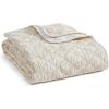 Martha Stewart – Blanket, Quilted Cotton Throw Blanket, Incredibly Soft & Oversized Bedding for Couch or Bed (Vine Flora Green, 50″ x 70″)(Layered Branches Beige)