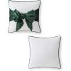 Martha Stewart – Decorative Pillow, Square Throw Pillow with Hidden Zipper Closure, Oversized Accent Cushion for Bed or Couch (Bedford Bow Green, 20″ x 20″)(Bedford Bow Green)