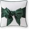 Martha Stewart – Decorative Pillow, Square Throw Pillow with Hidden Zipper Closure, Oversized Accent Cushion for Bed or Couch (Bedford Bow Green, 20″ x 20″)(Bedford Bow Green)