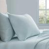 Martha Stewart – Full Size Sheets Set, Crisp & Tailored Cooling Sheets w/a Naturally Smooth Cotton Percale Lightweight Feel – Bed Sheets with Matching Pillowcases & Fitted Sheet (Stripe Blue)(Small Gingham Blue)