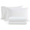 Martha Stewart – Full Size Sheets Set, Crisp & Tailored Cooling Sheets w/a Naturally Smooth Cotton Percale Lightweight Feel – Matching Pillowcases & Fitted Sheet (Skylands Solid Beige)(Skylands Solid White)