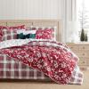 Martha Stewart – Queen Bedding Comforter Sets, Wonderfully Plush & Naturally Soft Cotton Flannel Bedding w/Matching Pillowcases, 3 Piece Bed Sets (Yuletide Spruce Plaid/Holiday Ribbons Red)(Yuletide Spruce Plaid/Holiday Ribbons Red)