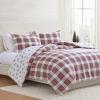 Martha Stewart – Queen Bedding Comforter Sets, Wonderfully Plush & Naturally Soft Cotton Flannel Bedding w/Matching Pillowcases, 3 Piece Bed Sets (Yuletide Spruce Plaid/Holiday Ribbons Red)(Yuletide Spruce Plaid/Holiday Ribbons Red)