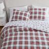 Martha Stewart – Queen Bedding Comforter Sets, Wonderfully Plush & Naturally Soft Cotton Flannel Bedding w/Matching Pillowcases, 3 Piece Bed Sets (Yuletide Spruce Plaid/Holiday Ribbons Red)(Yuletide Spruce Plaid/Holiday Ribbons Red)