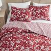 Martha Stewart – Queen Quilt Set, Classic Quilted Bedding, Lightweight, Incredibly Soft & Wrinkle Resistant Quilt with Matching Pillowcases, 3 Piece Bed Set (Dancing Deer Red)(Dancing Deer Red)