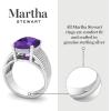 Martha Stewart 10 1/4 Carat Cushion Cut Gemstone Hidden Halo Ring with Lab Grown Diamonds in Sterling Silver, Choose Your Gemstone(Amethyst)