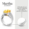Martha Stewart 10 1/4 Carat Cushion Cut Gemstone Hidden Halo Ring with Lab Grown Diamonds in Sterling Silver, Choose Your Gemstone(Citrine)